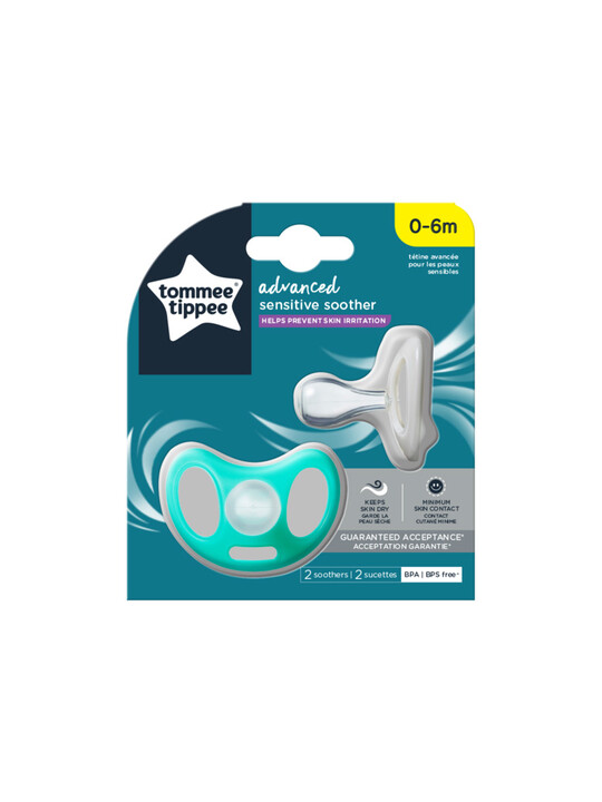 Tommee Tippee Advanced Sensitive Soother 0-6m, Pack of 2 image number 2
